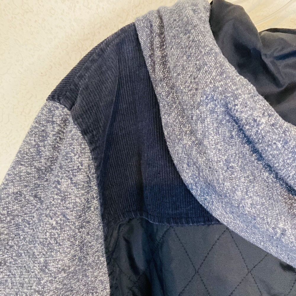 21 men LA Blue jacket Hoodie Zip/Button Closure Nylon & Cotton Sleeves Sz L - Picture 8 of 11